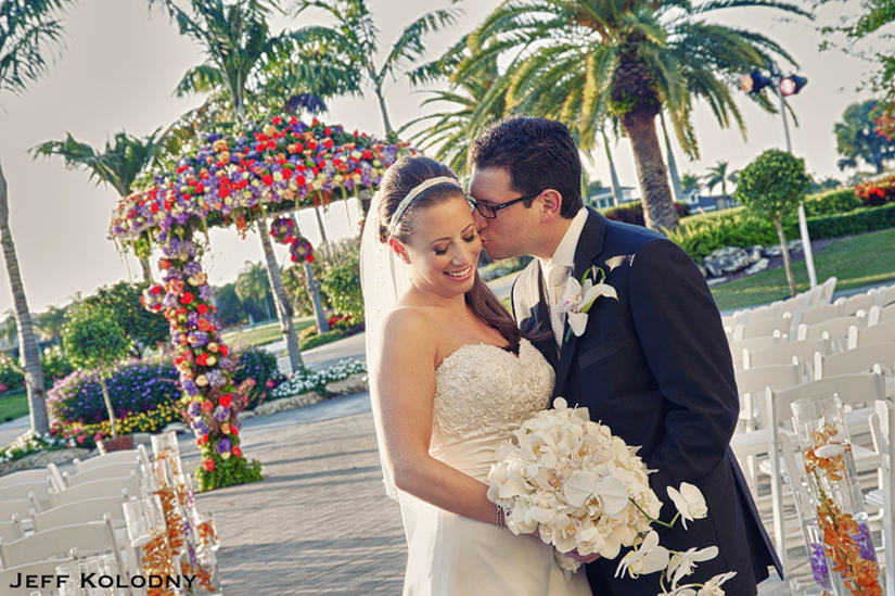 Bride and Groom photo taken at Woodfield Country Club in Boca Raton Florida