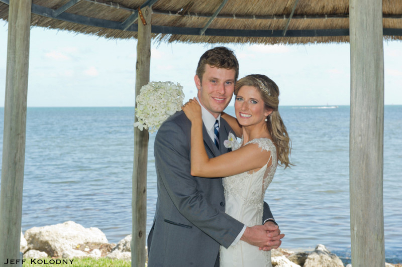 Bride and groom wedding photo taken at the Ocean Reef Club.